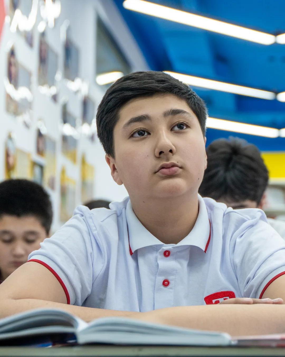 A student at work